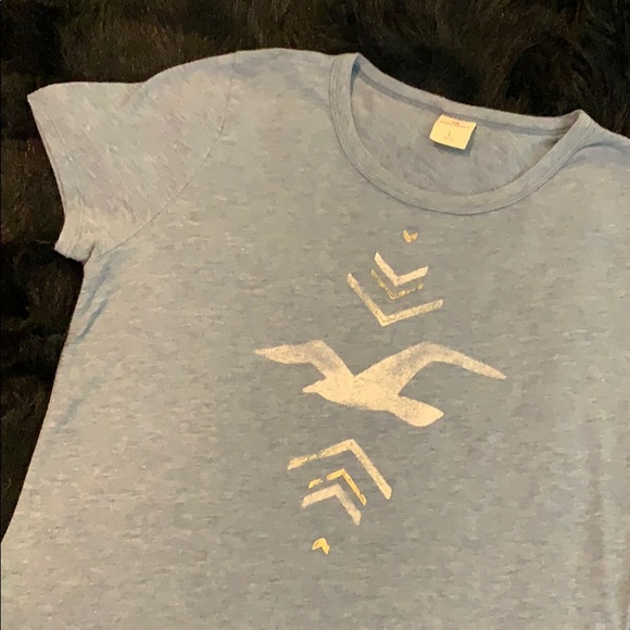 Hollister Light Blue T-Shirt Sz L - Picture 7 of 7